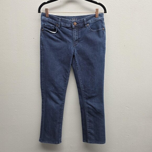 Ann Taylor Loft Jeans Womens 28 6 Blue Modern Kick Crop Stretch Denim Pants - Picture 1 of 14